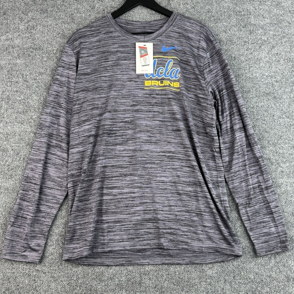 UCLA Bruins Nike Tee Shirt Mens L Gray Heather Performance Dri Fit College NWT